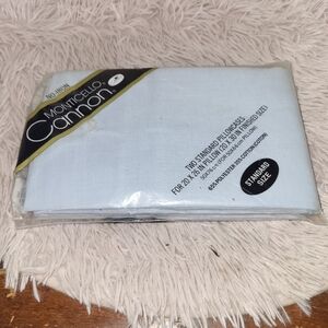 Vintage Pair CANNON MONTICELLO Powder Blue Standard Pillowcases NEW Free Ship